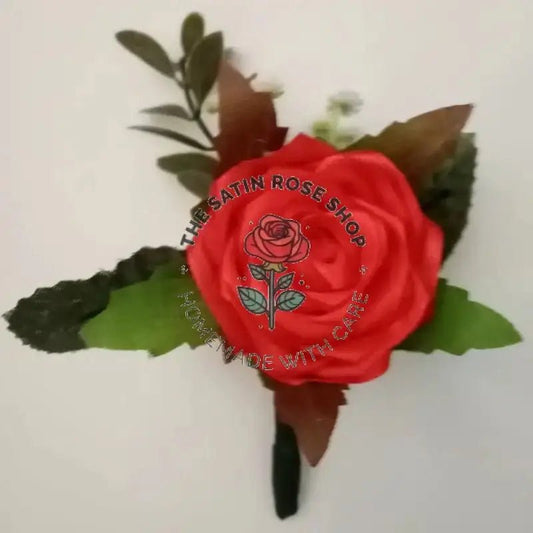 Button Hole / Boutonniere - Red - The Satin Rose Shop