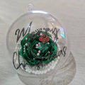 Christmas Bauble with Green Satin Rose for Merry Christmas Decor - The Satin Rose Shop