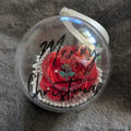 Christmas Shakeable Bauble with Red Satin Rose - The Satin Rose Shop