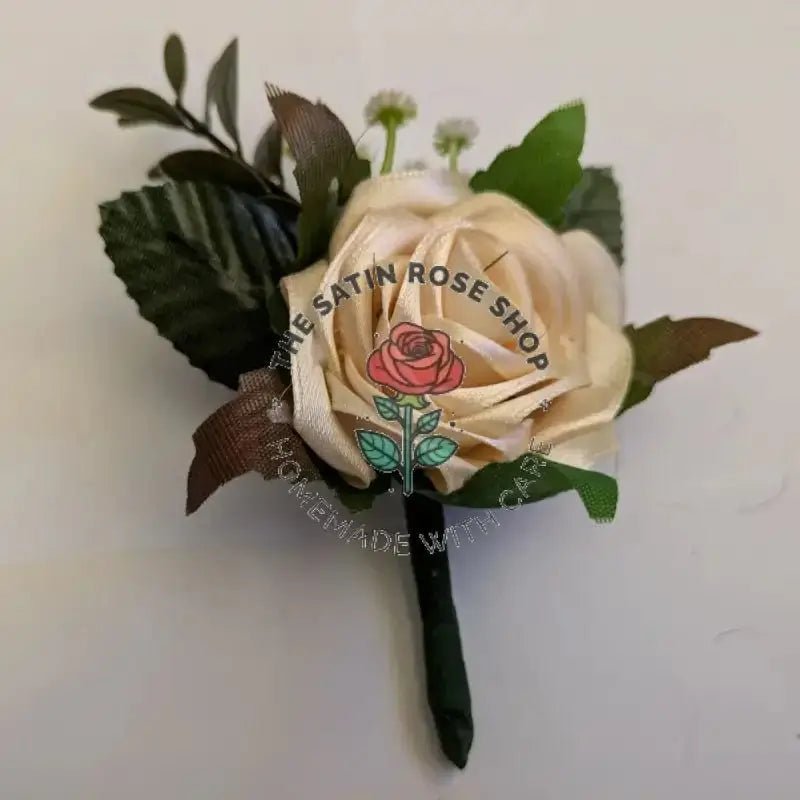 Elegant Satin Rose Boutonniere for Weddings and Proms - The Satin Rose Shop