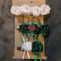 Green and White Satin Rose Crocodile Hairclips Pack of Three - The Satin Rose Shop