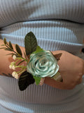 Handmade Aqua Satin Rose Corsages - Elegant Wedding and Prom Accessories - The Satin Rose Shop