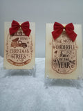Handmade Christmas Plaque Duo – “Farm Fresh Trees” & “Wonderful Time” - The Satin Rose Shop