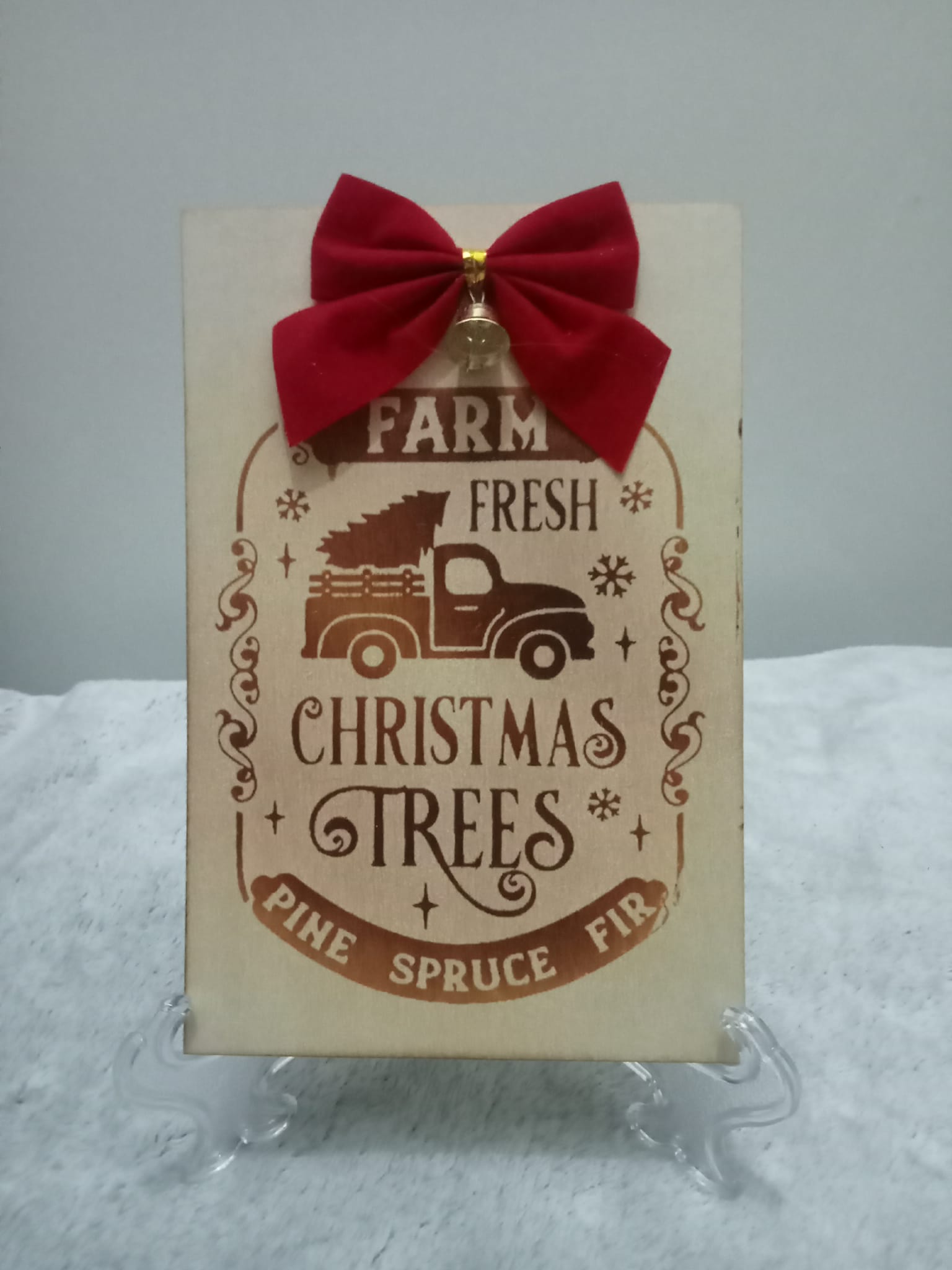 Handmade “Farm Fresh Christmas Trees” Sign - The Satin Rose Shop