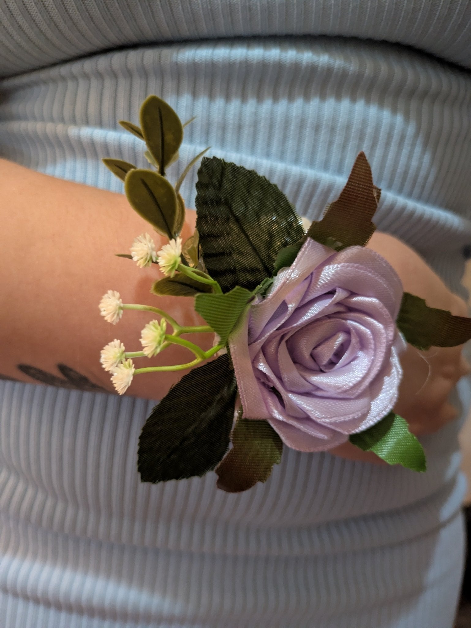 Handmade Light Orchid Satin Rose Corsages - Elegant Wedding and Prom Accessories - The Satin Rose Shop