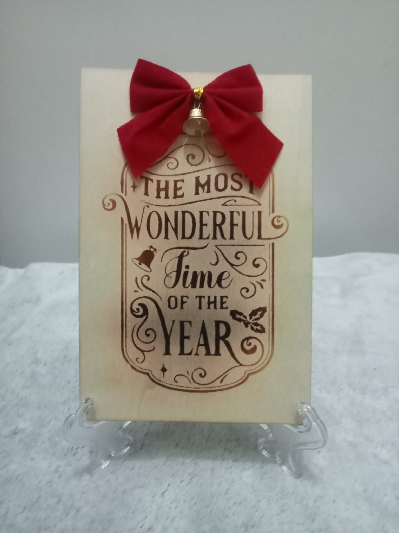 Handmade “Most Wonderful Time” Holiday Card Plaque - The Satin Rose Shop