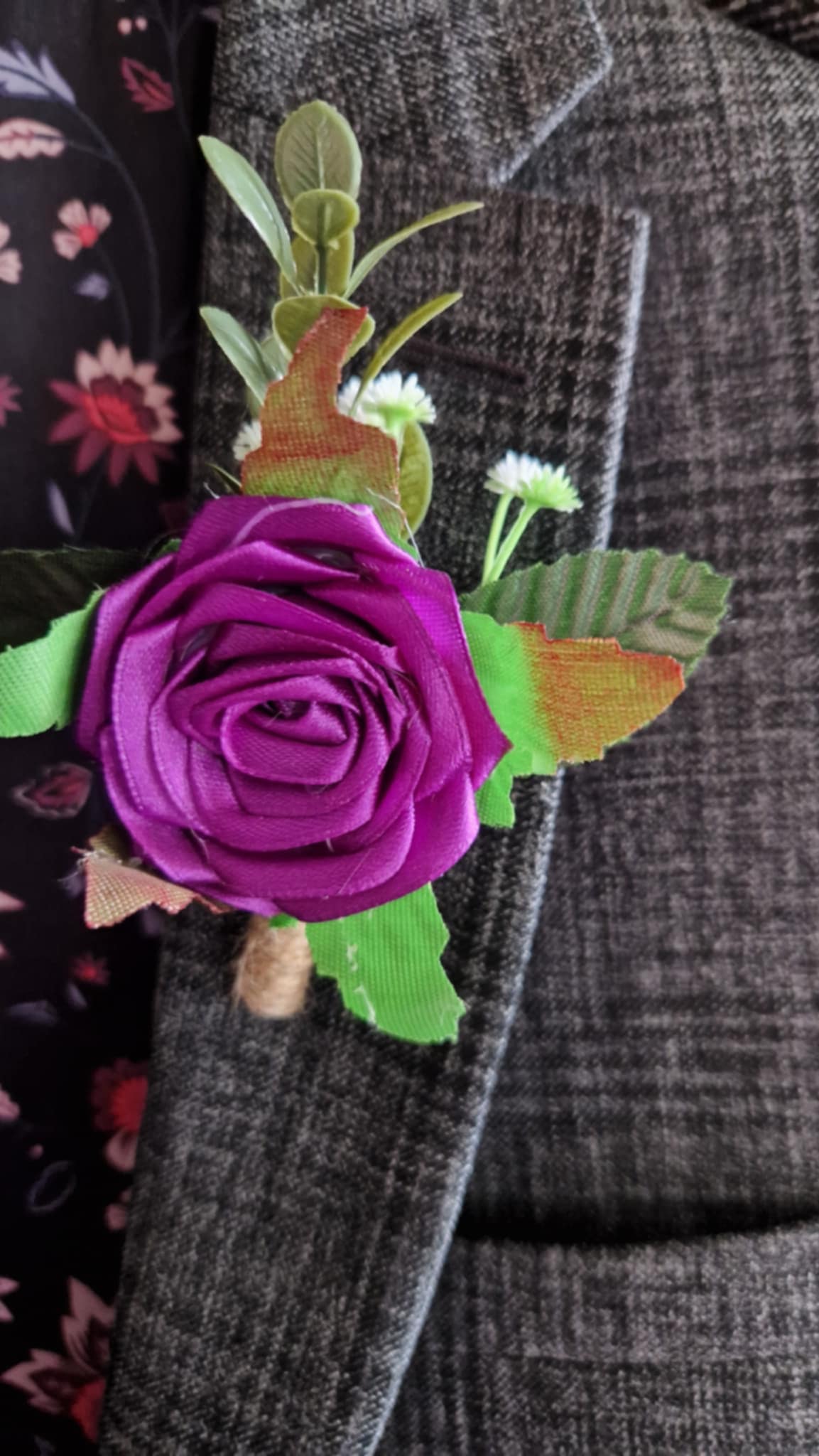 Handmade Purple Satin Rose Boutonnieres for Prom and Weddings - The Satin Rose Shop
