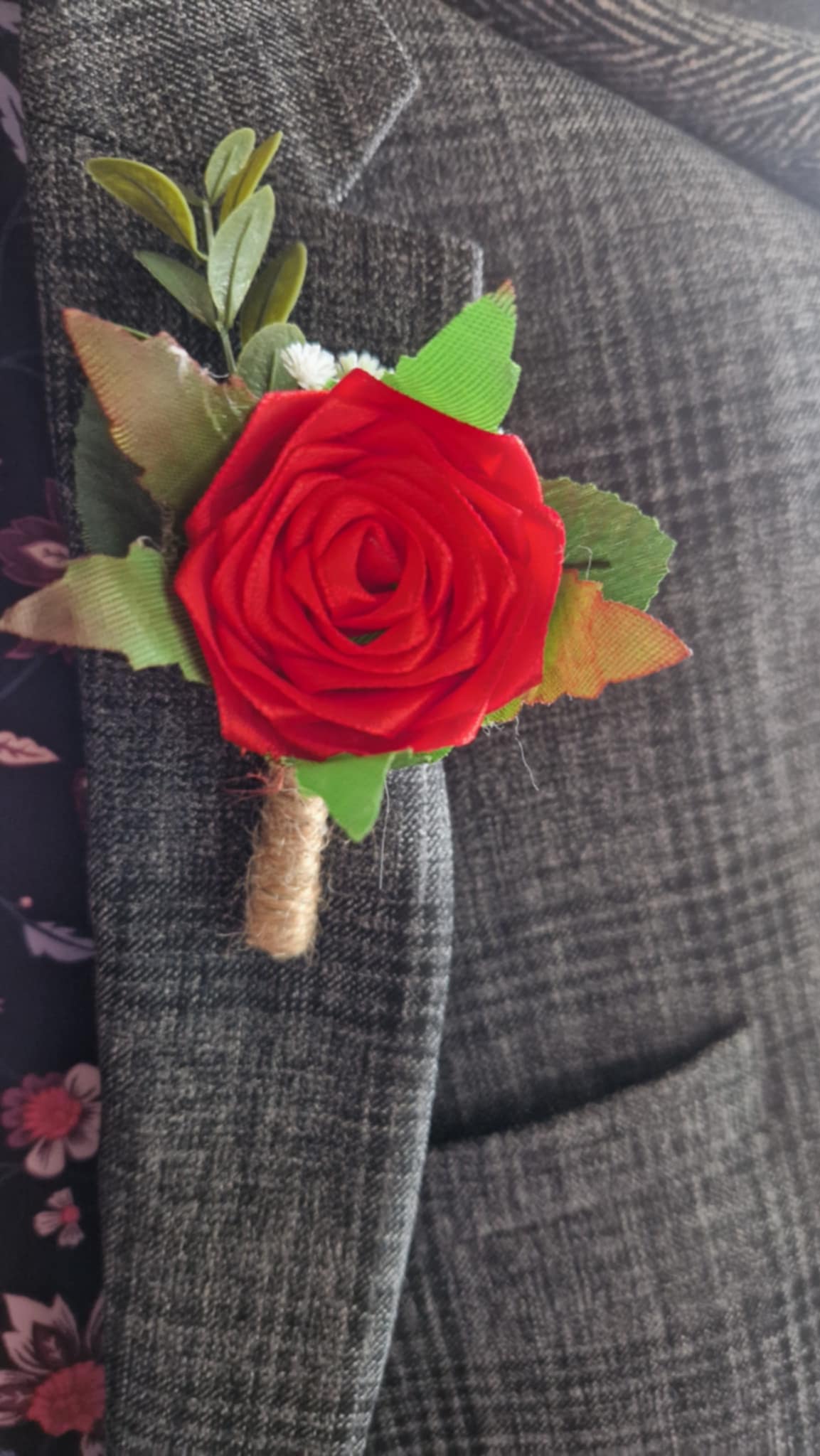 Handmade Red Satin Rose Boutonnieres for Proms and Weddings - The Satin Rose Shop
