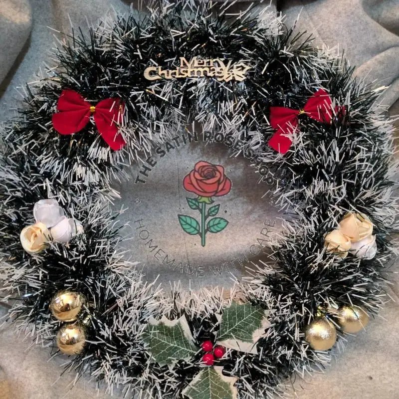 Homemade Christmas Wreaths - Green and White - The Satin Rose Shop