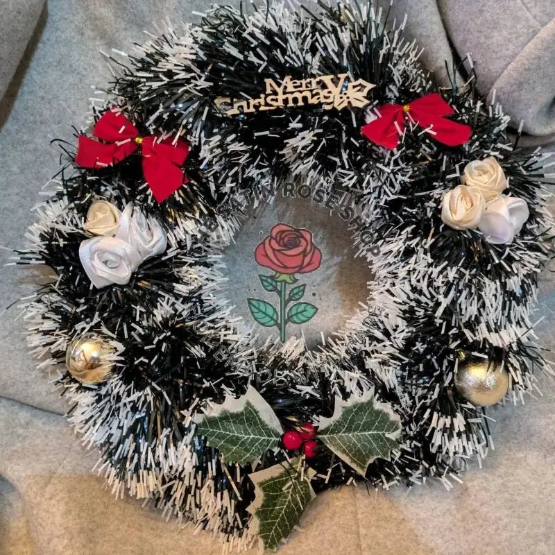 Homemade Christmas Wreaths - Green and White - The Satin Rose Shop