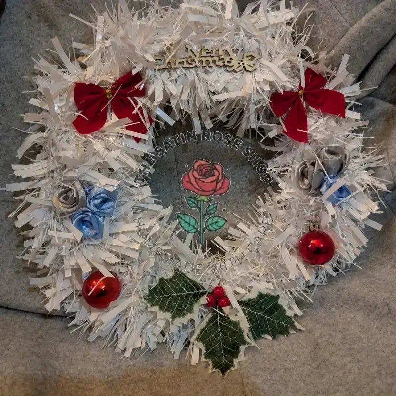 Homemade Christmas Wreaths - White - The Satin Rose Shop