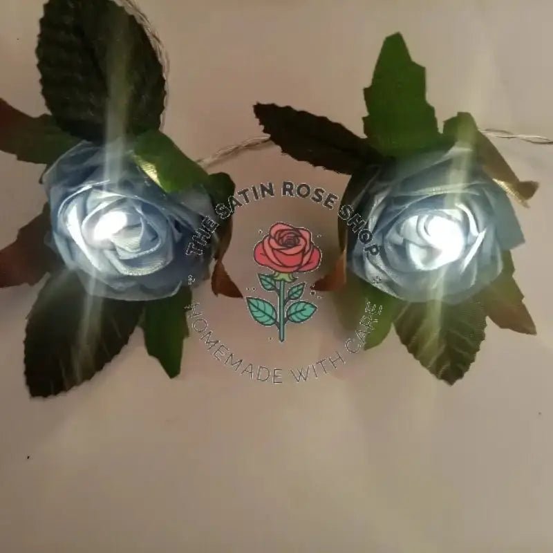 LED Lights with Bluebird Satin Roses for Elegant Home Décor - The Satin Rose Shop