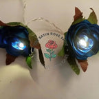 LED Lights with Royal Blue Satin Rose for Elegant Home Décor - The Satin Rose Shop