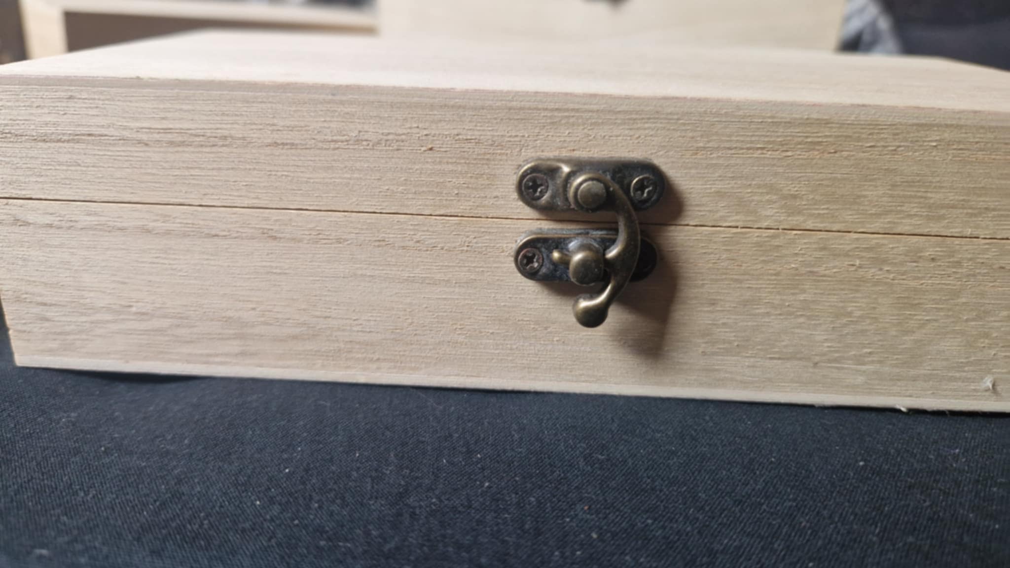 light orchid Satin Roses in Latching Wooden Box for Gifts and Decor closed wooden box with metal latch