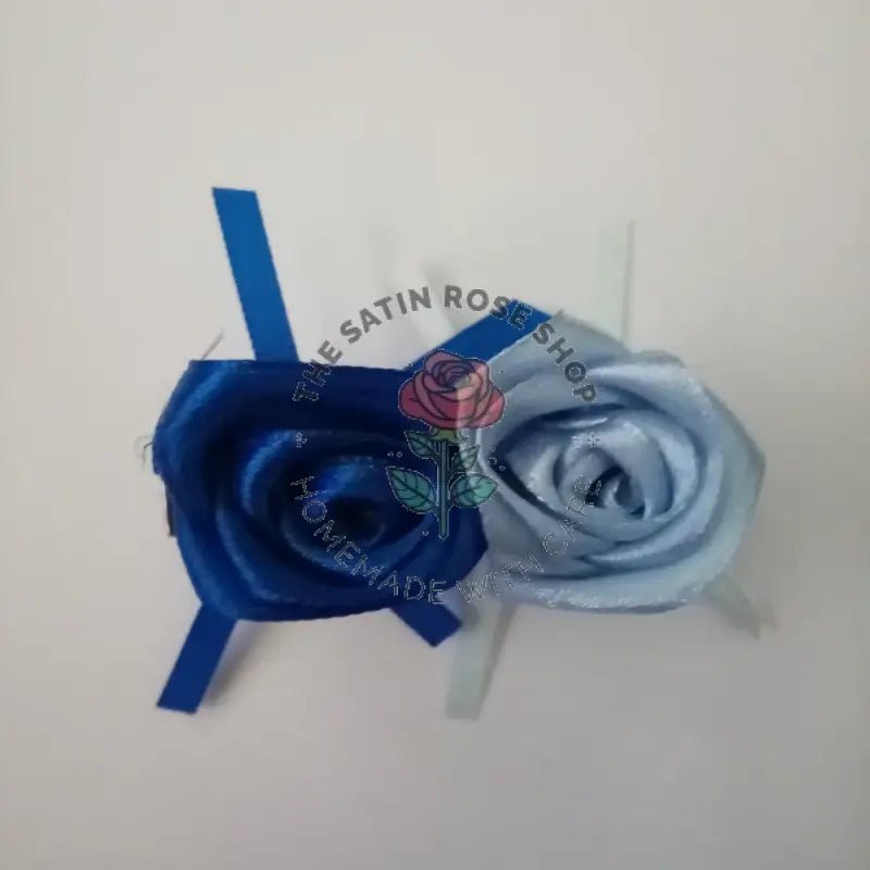 Royal Blue Satin Rose Homemade Crocodile Hairclips for Stylish Hair - The Satin Rose Shop